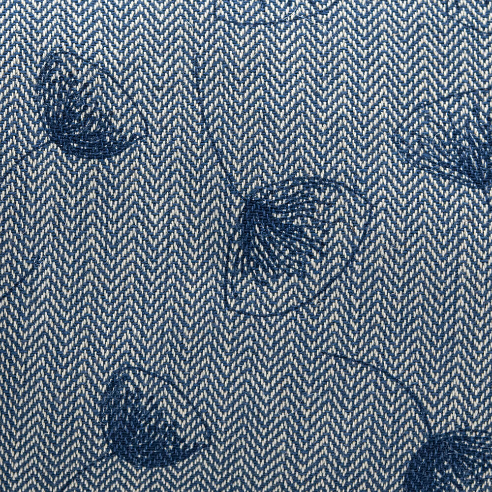 Close up of blue floral Organic Cotton Door Draught Excluder