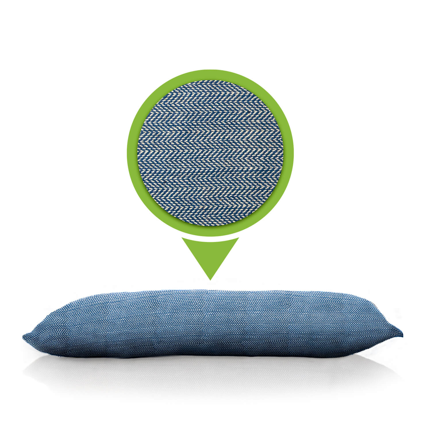 Blue Organic Cotton Door Draught Excluder