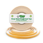 A roll of Chimney Sheep Sheep Wool Draught Seal Tape for doors and windows, shown in a clean studio shot with a white background and a second roll partially unrolled in front.