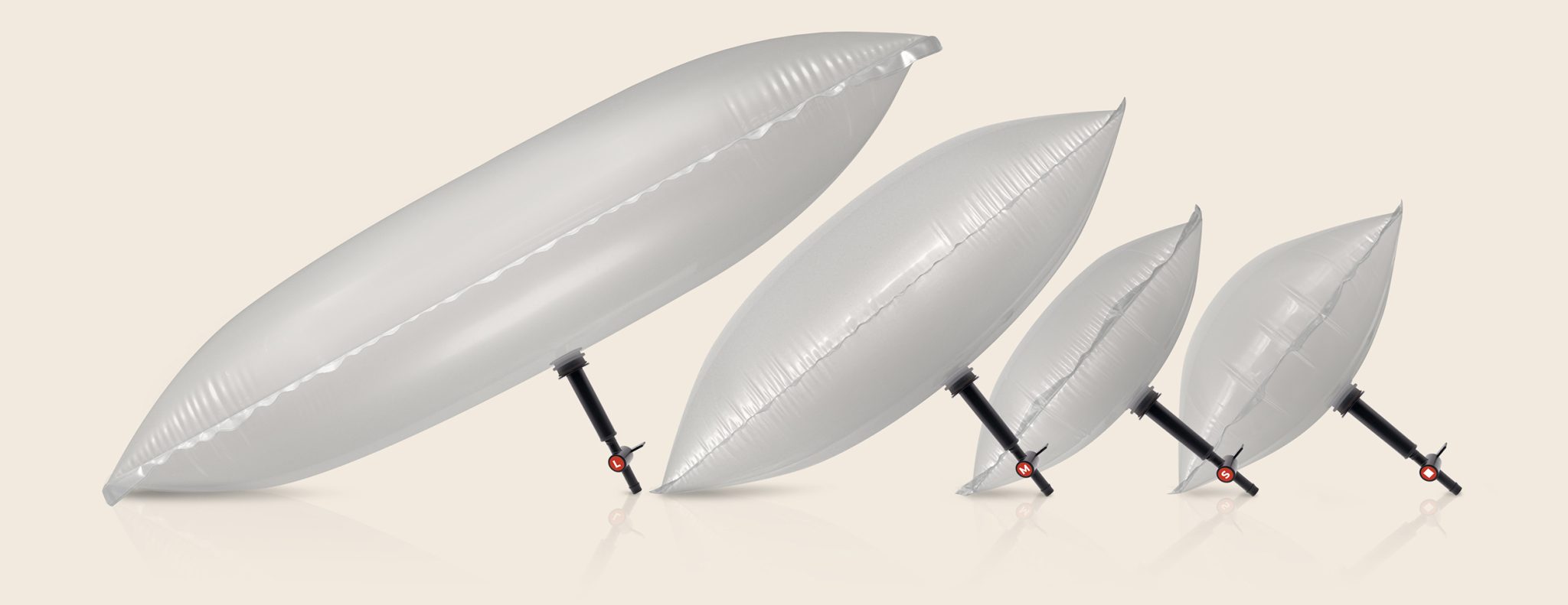 A collection of different sized chimney balloons