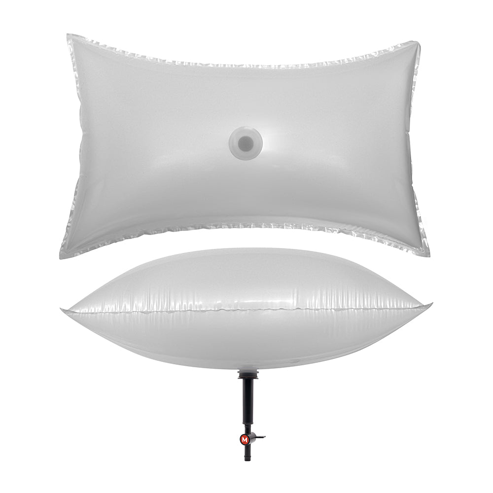 Chimney Balloon® draught excluder - Medium, 24" x 14" (61cm x 36cm) side and top view