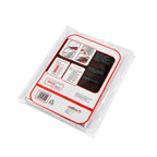 A packaged product shown from the back, sealed in a clear plastic bag. The label has a white background with red border lines, small instructional diagrams, measurement charts, and the Radilek brand name near the bottom.