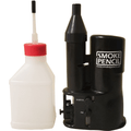 Smoke Pencil smoking apparatus with a black cylindrical body and a separate white plastic refill bottle with a red cap, shown on a white background.