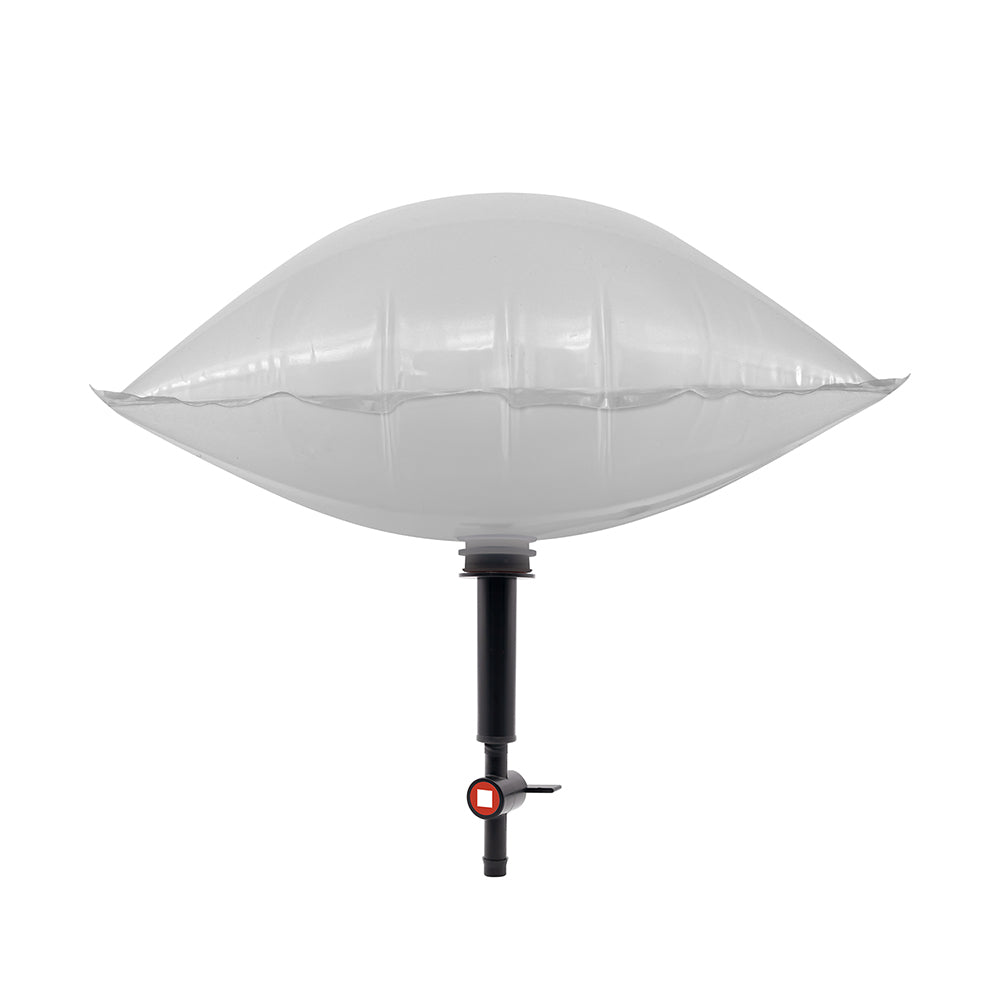 Chimney Balloon® draught excluder - Square 14" x 14" (36cm x 36cm) side view