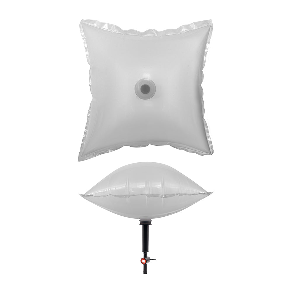 Chimney Balloon® draught excluder - Square 14" x 14" (36cm x 36cm) side and top view