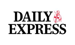 The Daily Express newspaper logo, featuring the words 'DAILY EXPRESS' in black serif lettering with a small red stylized figure holding a newspaper, on a plain white background.